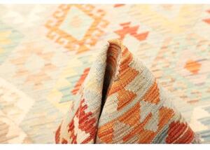 Tappeto Kilim Geometrico Azzurro Chiaro Arancione 150x205 Cm