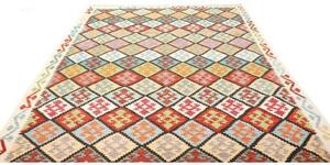 Tappeto Kilim Geometrico Multicolore Beige 207x298 Cm