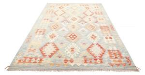 Tappeto Kilim Geometrico Celeste Mattone 174x255 Cm