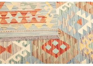 Tappeto Kilim Geometrico Celeste Mattone 174x255 Cm