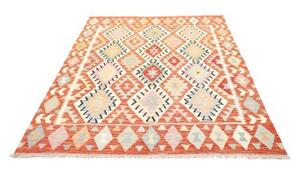 Tappeto Kilim Geometrico Arancione Multicolore 156x198 Cm