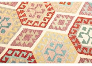 Tappeto Kilim Geometrico Rosa Azzurro 155x209 Cm