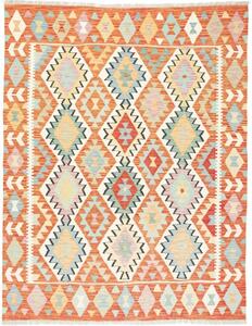 Tappeto Kilim Geometrico Arancione Multicolore 156x198 Cm