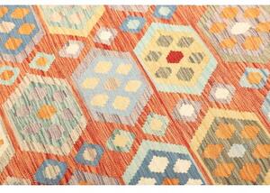 Tappeto Kilim Geometrico Arancione Multicolore 205x298 Cm