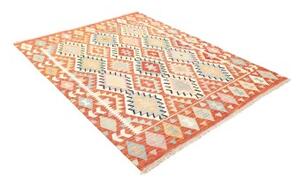 Tappeto Kilim Geometrico Arancione Multicolore 156x198 Cm