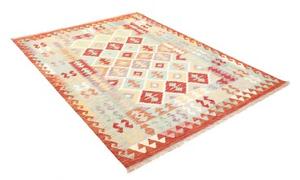 Tappeto Kilim Geometrico Rosso Azzurro 155x203 Cm