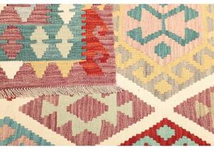 Tappeto Kilim Geometrico Rosa Azzurro 155x209 Cm