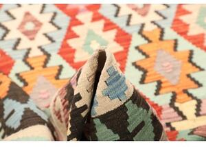 Tappeto Kilim Geometrico Avorio Rosso 203x293 Cm