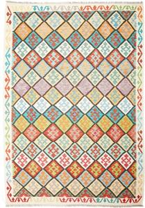 Tappeto Kilim Geometrico Multicolore Beige 207x298 Cm