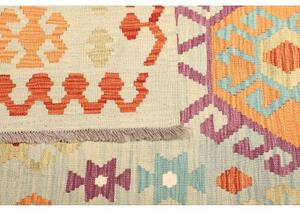Tappeto Kilim Geometrico Verde Chiaro Multicolore 171x264 Cm