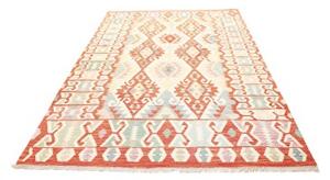 Tappeto Kilim Geometrico Arancione Beige 175x251 Cm