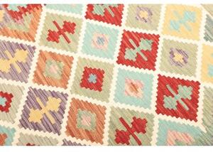 Tappeto Kilim Geometrico Rosso Azzurro 155x203 Cm