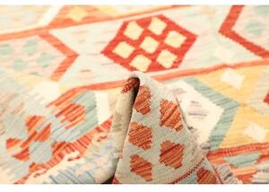 Tappeto Kilim Geometrico Arancione Mattone Beige 197x291 Cm