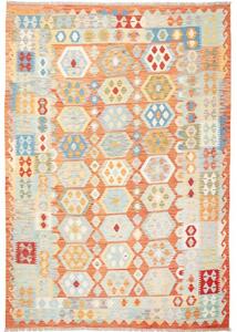 Tappeto Kilim Geometrico Arancione Multicolore 205x298 Cm