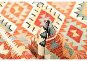 Tappeto Kilim Geometrico Arancione Multicolore 156x198 Cm