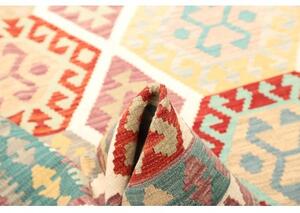 Tappeto Kilim Geometrico Rosa Azzurro 155x209 Cm