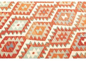 Tappeto Kilim Geometrico Arancione Avorio 173x249 Cm