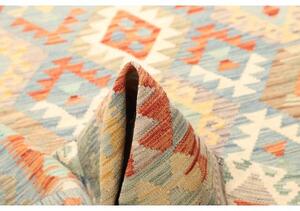 Tappeto Kilim Geometrico Celeste Mattone 174x255 Cm