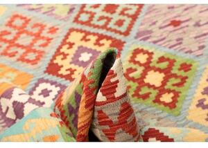 Tappeto Kilim Geometrico Azzurro Rosso 205x297 Cm