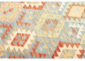 Tappeto Kilim Geometrico Celeste Mattone 174x255 Cm