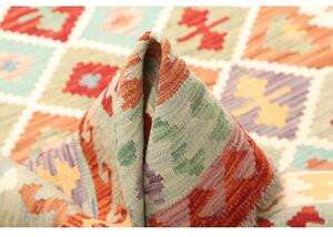 Tappeto Kilim Geometrico Rosso Azzurro 155x203 Cm