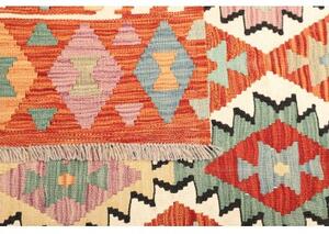 Tappeto Kilim Geometrico Arancione Multicolore 156x198 Cm