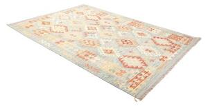 Tappeto Kilim Geometrico Celeste Mattone 174x255 Cm