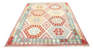 Tappeto Kilim Geometrico Rosa Azzurro 155x209 Cm
