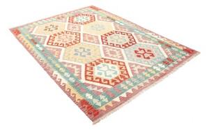 Tappeto Kilim Geometrico Rosa Azzurro 155x209 Cm