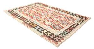 Tappeto Kilim Geometrico Avorio Rosso 203x293 Cm