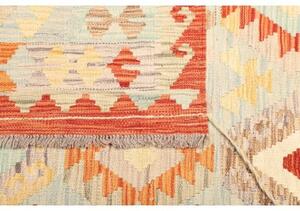 Tappeto Kilim Geometrico Azzurro Chiaro Arancione 150x205 Cm