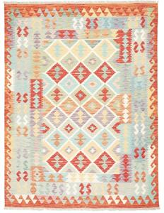 Tappeto Kilim Geometrico Rosso Azzurro 155x203 Cm