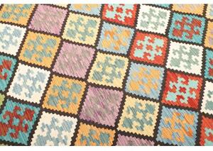 Tappeto Kilim Geometrico Multicolore Beige 207x298 Cm
