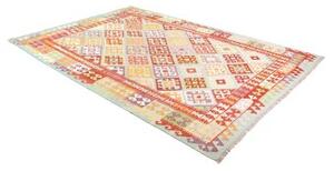 Tappeto Kilim Geometrico Azzurro Rosso 205x297 Cm