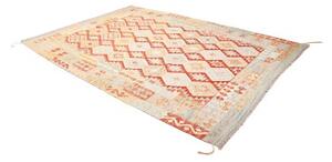 Tappeto Kilim Geometrico Arancione Azzurro 206x290 Cm