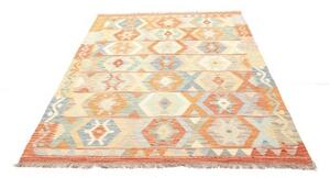 Tappeto Kilim Geometrico Arancione Azzurro 150x200 Cm