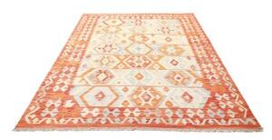 Tappeto Kilim Geometrico Arancione Avorio 173x233 Cm