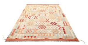 Tappeto Kilim Geometrico Arancione Azzurro 173x240 Cm