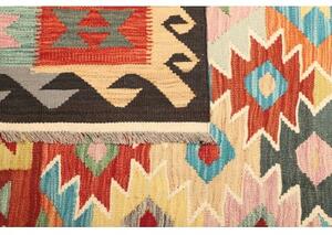 Tappeto Kilim Geometrico Avorio Multicolore 253x347 Cm