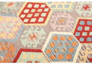 Tappeto Kilim Geometrico Tortora Multicolore 204x304 Cm