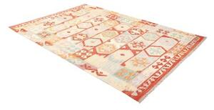 Tappeto Kilim Geometrico Rosso Ruggine Azzurro 169x246 Cm