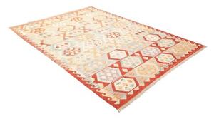 Tappeto Kilim Geometrico Arancione Azzurro 173x234 Cm