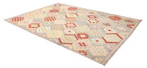 Tappeto Kilim Geometrico Tortora Multicolore 204x304 Cm