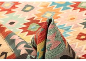 Tappeto Kilim Geometrico Avorio Multicolore 253x347 Cm