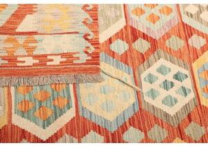 Tappeto Kilim Geometrico Arancione Beige 173x240 Cm