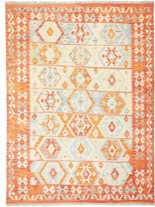 Tappeto Kilim Geometrico Arancione Avorio 173x233 Cm