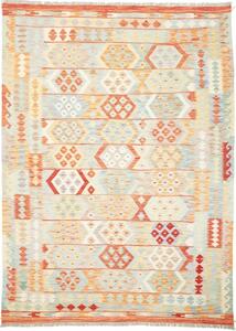 Tappeto Kilim Geometrico Arancione Azzurro 173x240 Cm