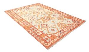 Tappeto Kilim Geometrico Arancione Avorio 173x233 Cm