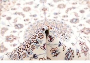 Tappeto Nain 6la Medaglione Floreale Avorio Blu Scuro Corsia 85x400 Cm