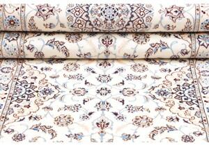 Tappeto Nain 6la Medaglione Floreale Avorio Blu Scuro Corsia 85x400 Cm